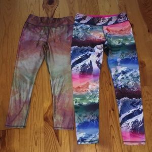 Two pairs of athletic leggings